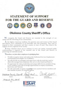 Statement of Support for Guard and Reserve Sheriff Patriot Award