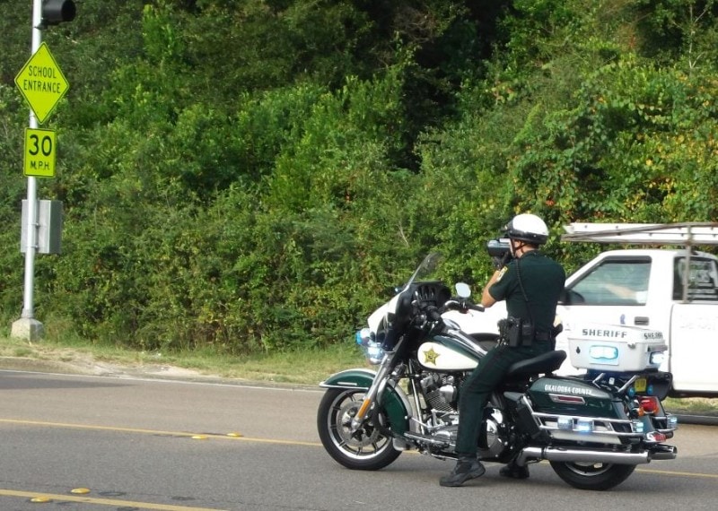 Deputy Richard McCoy on Motorcycle Unit in School Zone Operation Safe Schools 2015
