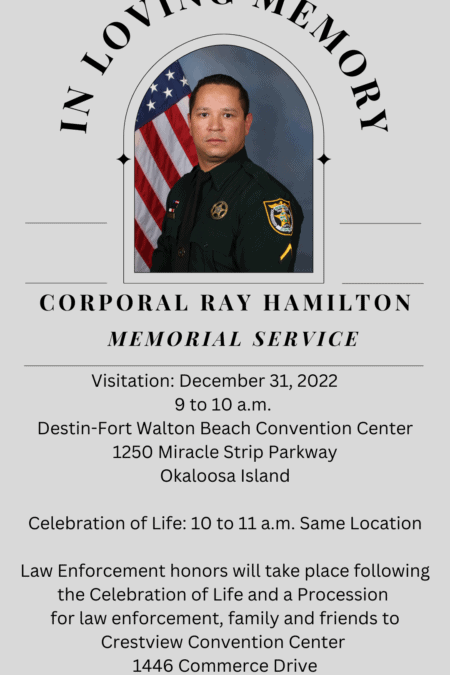 Funeral Arrangements for Fallen OCSO Corporal Ray Hamilton